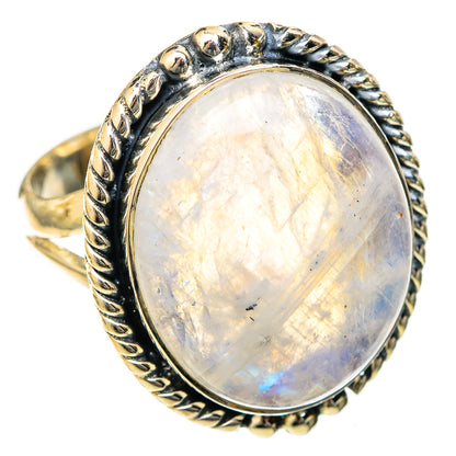 Rainbow Moonstone Rings handcrafted by Ana Silver Co - RING122632 - Photo 2