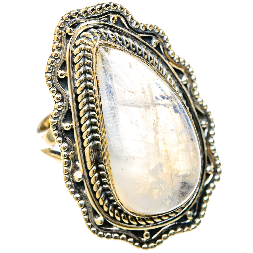 Rainbow Moonstone Rings handcrafted by Ana Silver Co - RING122633 - Photo 2