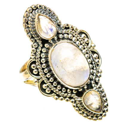 Rainbow Moonstone Rings handcrafted by Ana Silver Co - RING122649 - Photo 2