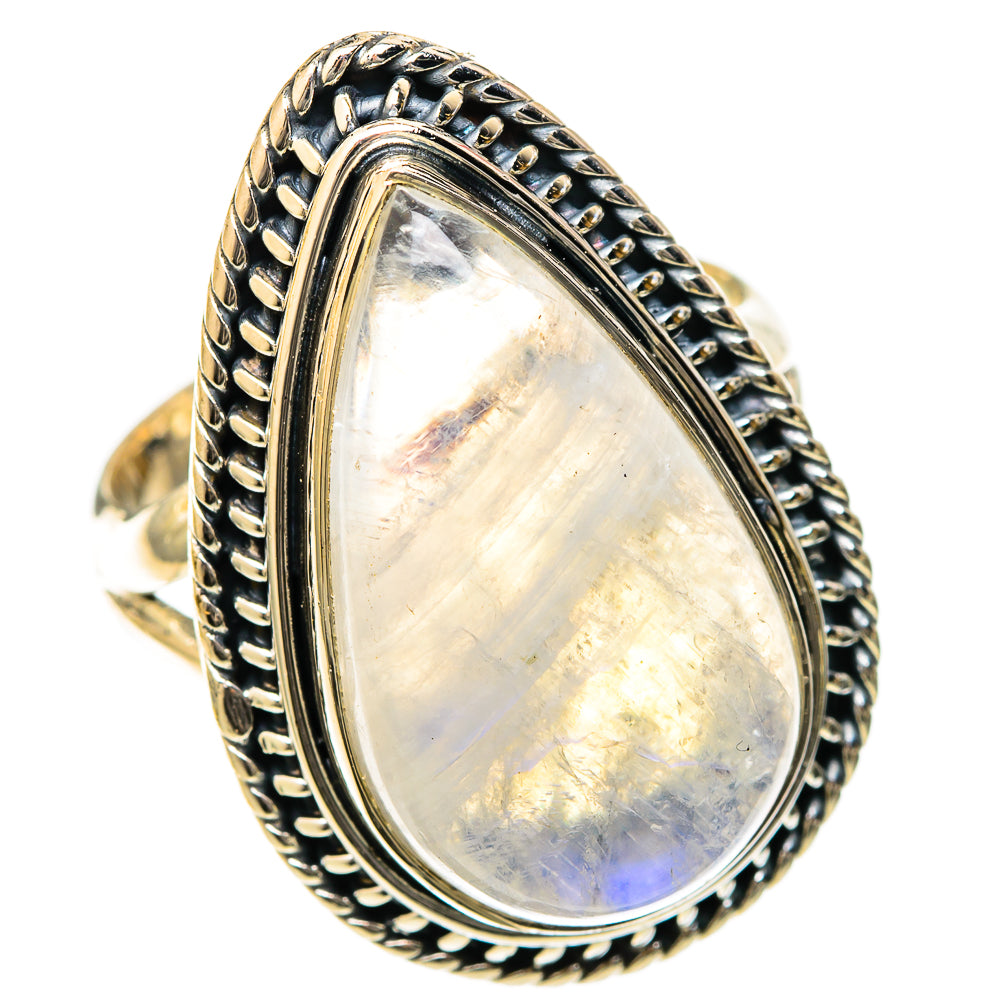 Rainbow Moonstone Rings handcrafted by Ana Silver Co - RING122650 - Photo 2