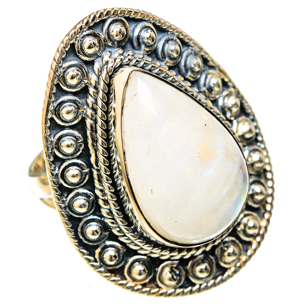 Rainbow Moonstone Rings handcrafted by Ana Silver Co - RING122666 - Photo 2