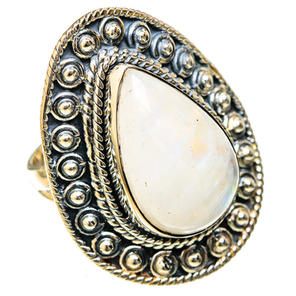 Rainbow Moonstone Rings handcrafted by Ana Silver Co - RING122666 - Photo 2
