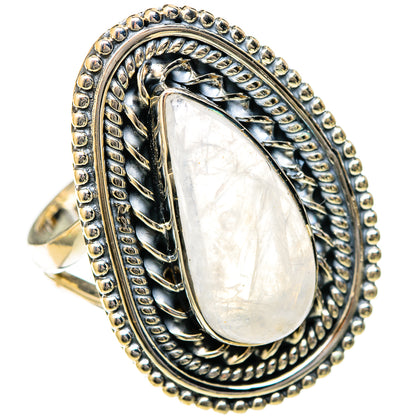 Rainbow Moonstone Rings handcrafted by Ana Silver Co - RING122667 - Photo 2