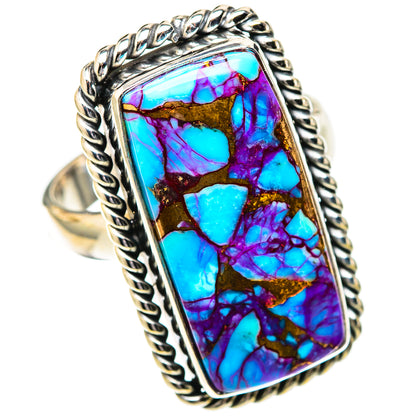 Purple Copper Composite Turquoise Rings handcrafted by Ana Silver Co - RING122686 - Photo 2