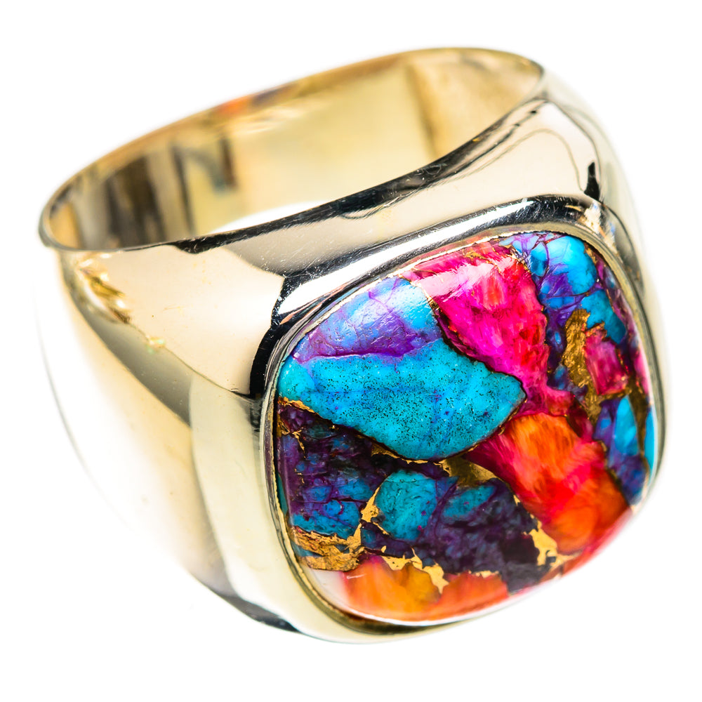 Kingman Pink Dahlia Turquoise Rings handcrafted by Ana Silver Co - RING122690 - Photo 2