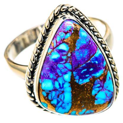 Purple Copper Composite Turquoise Rings handcrafted by Ana Silver Co - RING122705 - Photo 2