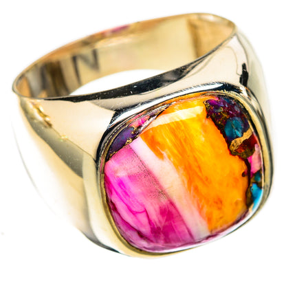 Kingman Pink Dahlia Turquoise Rings handcrafted by Ana Silver Co - RING122709 - Photo 2