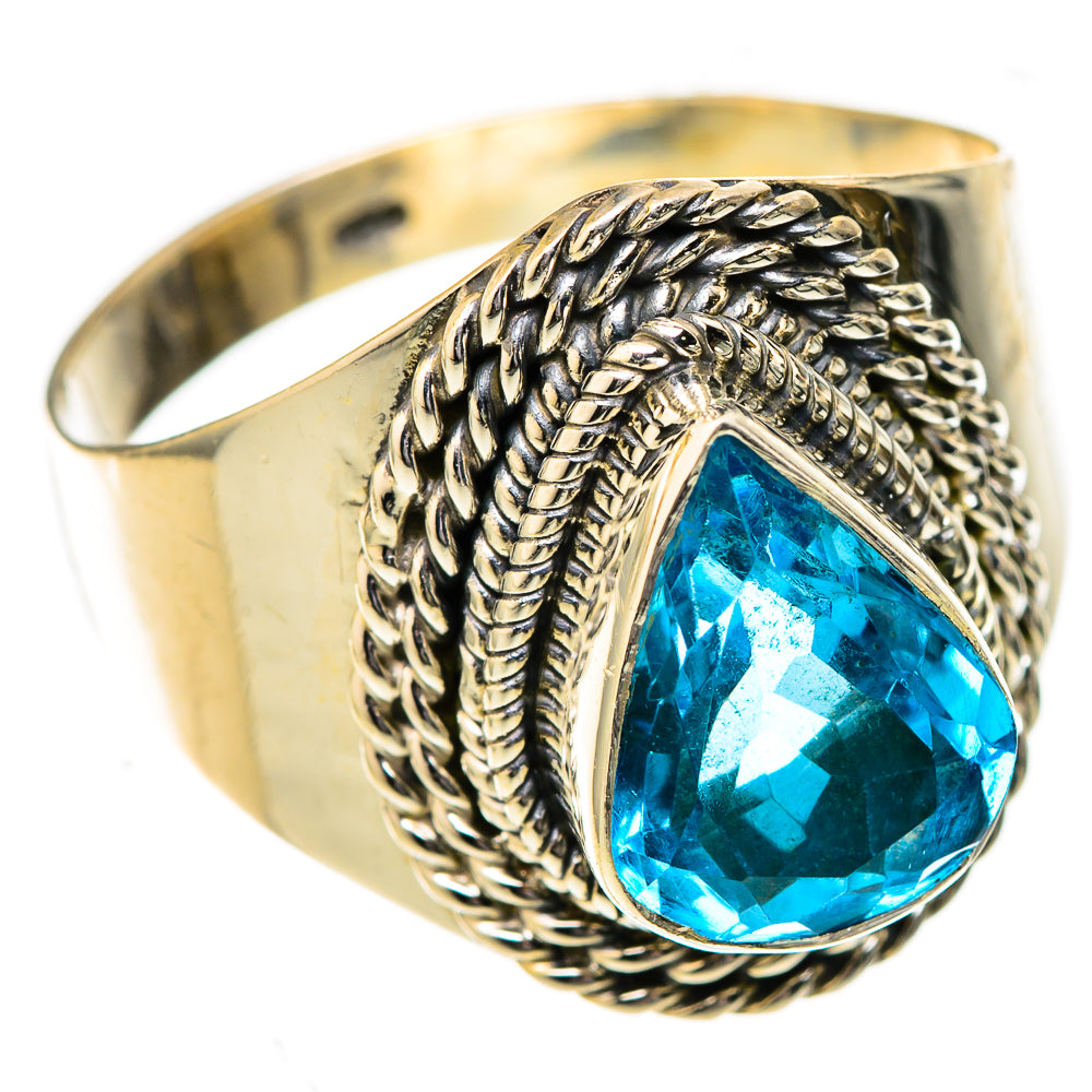 Blue Topaz Rings handcrafted by Ana Silver Co - RING122749 - Photo 2