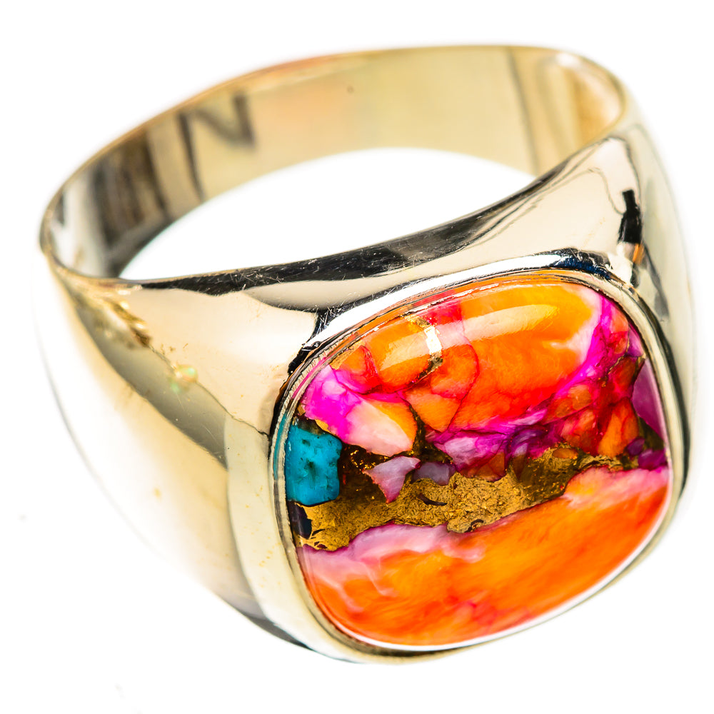 Kingman Pink Dahlia Turquoise Rings handcrafted by Ana Silver Co - RING122776 - Photo 2