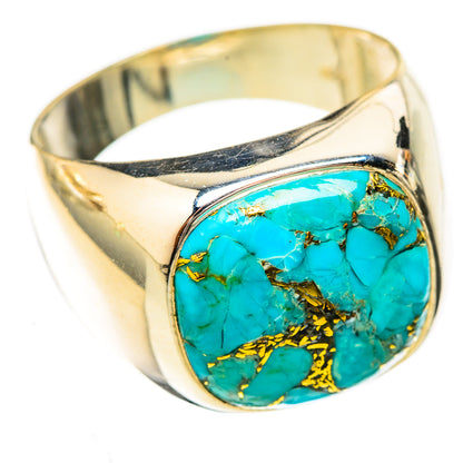 Blue Copper Composite Turquoise Rings handcrafted by Ana Silver Co - RING122794 - Photo 2