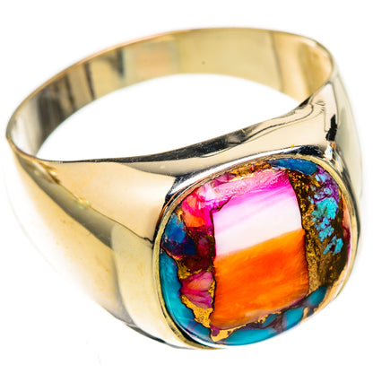 Kingman Pink Dahlia Turquoise Rings handcrafted by Ana Silver Co - RING122800 - Photo 2