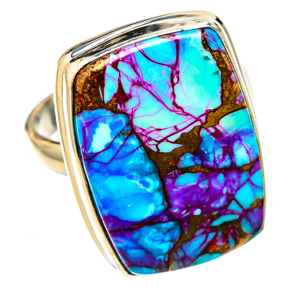 Purple Copper Composite Turquoise Rings handcrafted by Ana Silver Co - RING122809 - Photo 2
