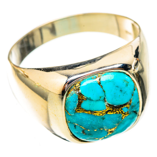 Blue Copper Composite Turquoise Rings handcrafted by Ana Silver Co - RING122815 - Photo 2