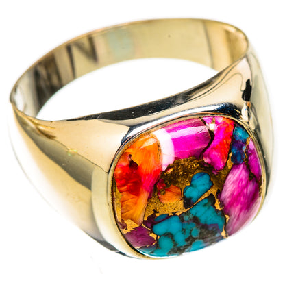Kingman Pink Dahlia Turquoise Rings handcrafted by Ana Silver Co - RING122823 - Photo 2