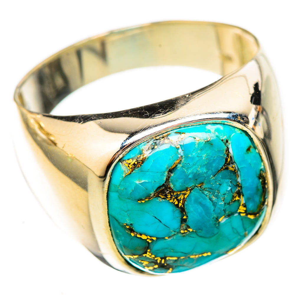 Blue Copper Composite Turquoise Rings handcrafted by Ana Silver Co - RING122828 - Photo 2