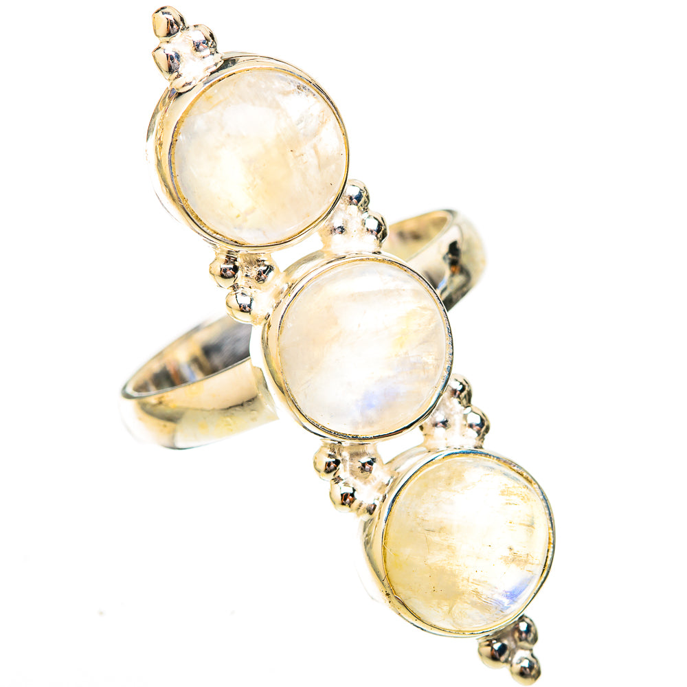 Rainbow Moonstone Rings handcrafted by Ana Silver Co - RING122852 - Photo 2