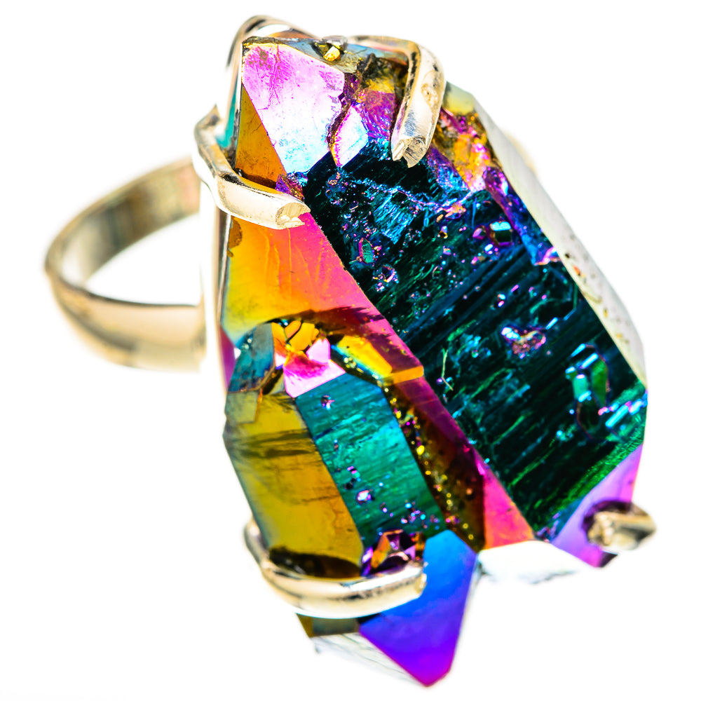 Titanium Sunshine Druzy Rings handcrafted by Ana Silver Co - RING122857 - Photo 2