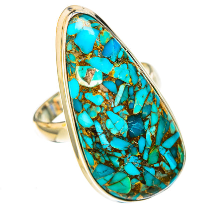 Blue Copper Composite Turquoise Rings handcrafted by Ana Silver Co - RING122871 - Photo 2