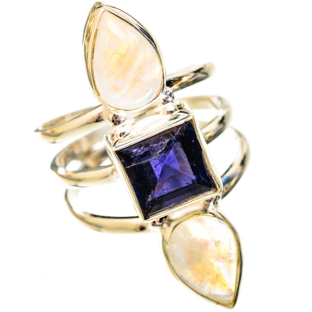 Rainbow Moonstone Rings handcrafted by Ana Silver Co - RING122882 - Photo 2