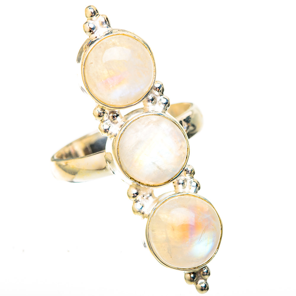 Rainbow Moonstone Rings handcrafted by Ana Silver Co - RING122884 - Photo 2
