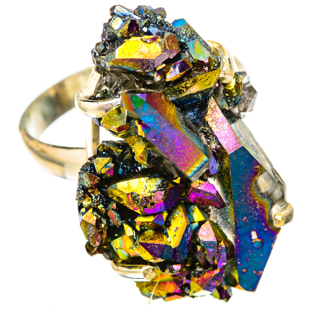 Titanium Sunshine Druzy Rings handcrafted by Ana Silver Co - RING122889 - Photo 2
