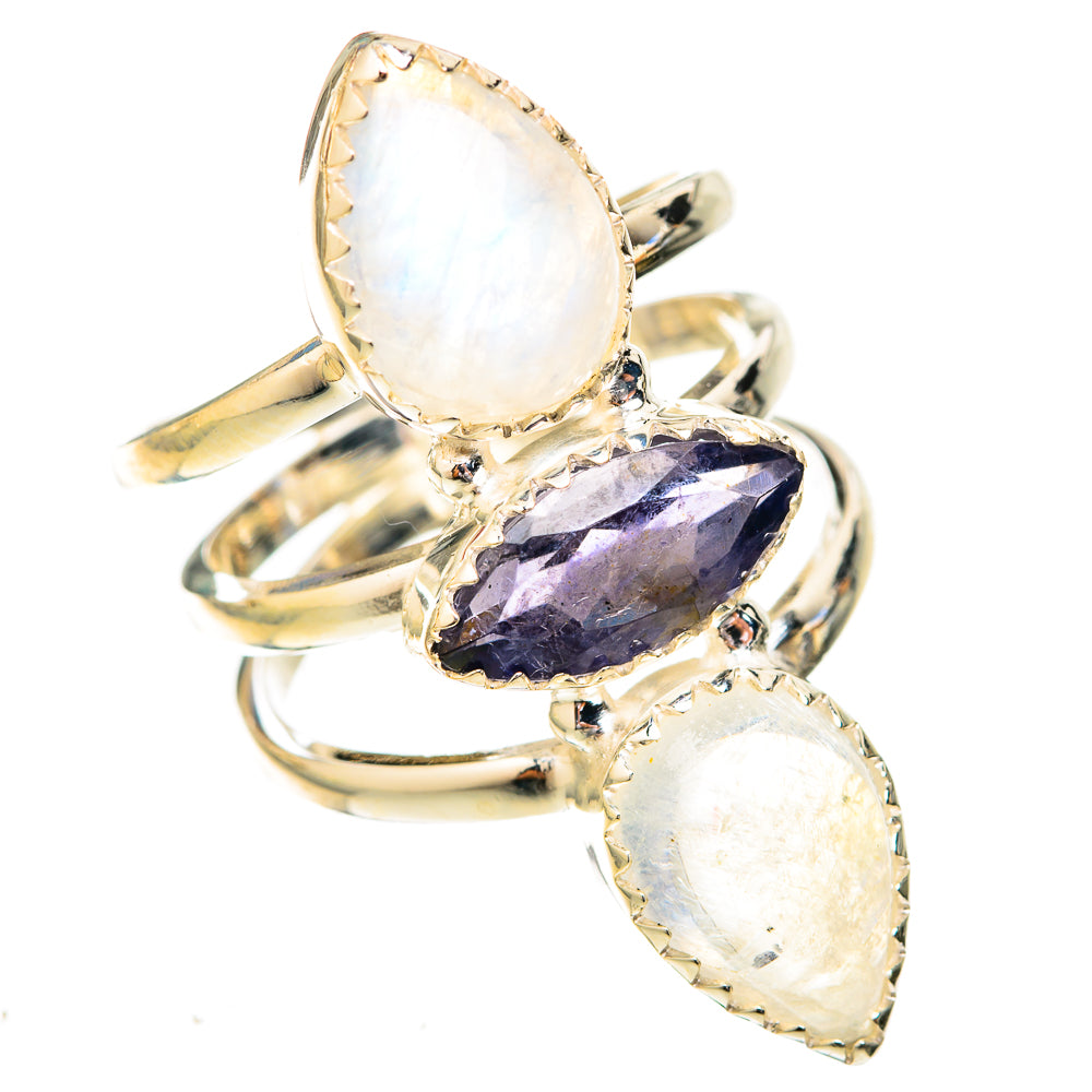 Rainbow Moonstone Rings handcrafted by Ana Silver Co - RING122907 - Photo 2
