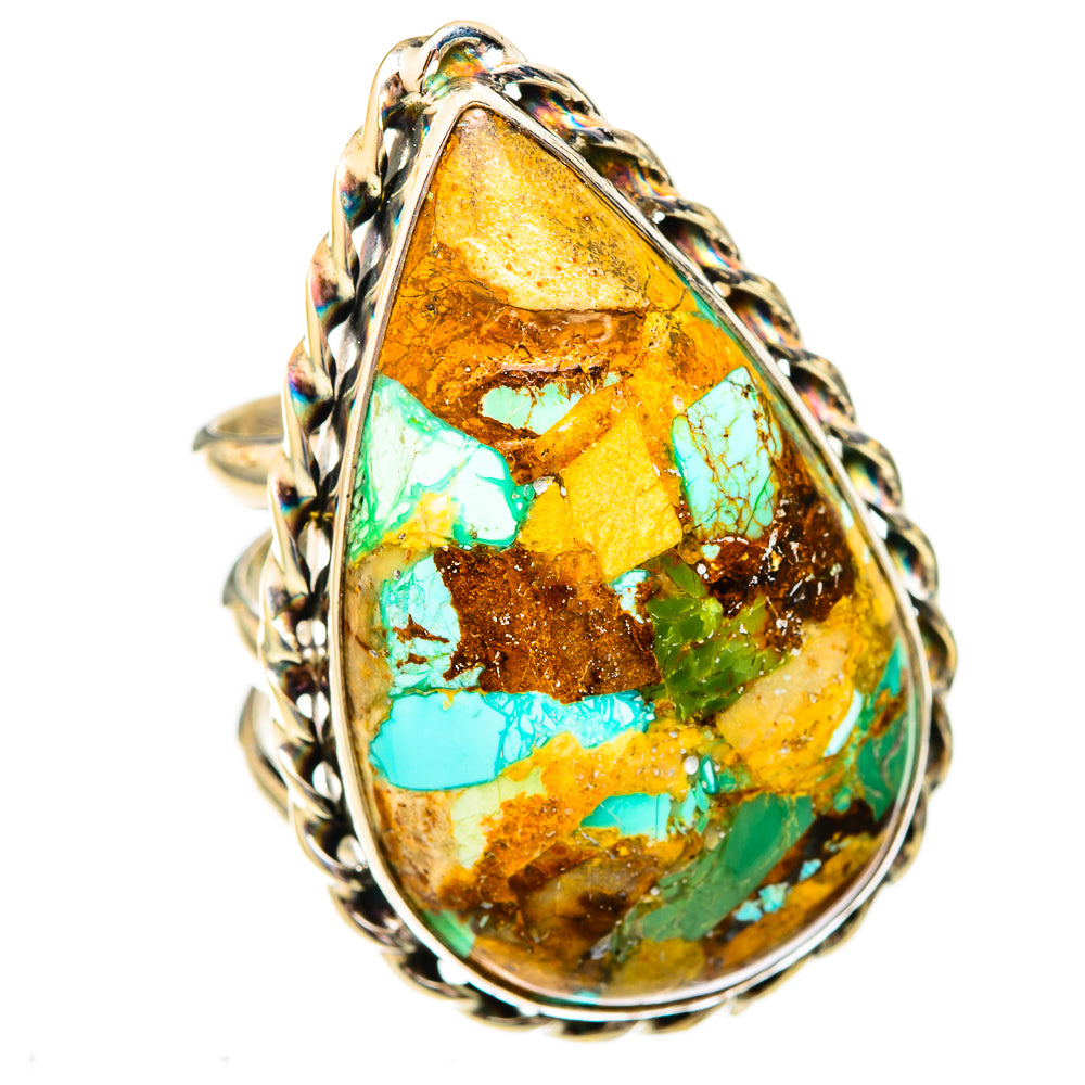 Blue Copper Composite Turquoise Rings handcrafted by Ana Silver Co - RING122915 - Photo 2