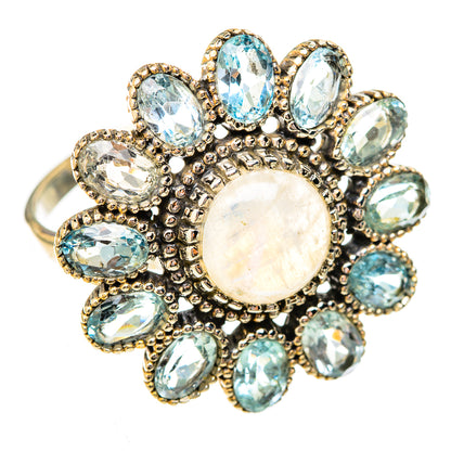 Rainbow Moonstone Rings handcrafted by Ana Silver Co - RING122921 - Photo 2