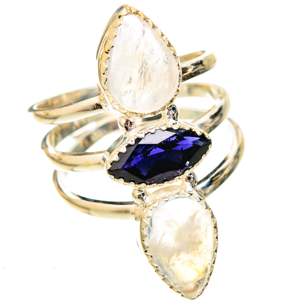 Rainbow Moonstone Rings handcrafted by Ana Silver Co - RING122929 - Photo 2