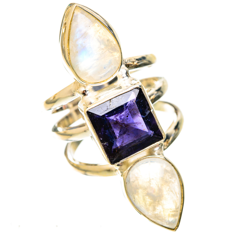 Rainbow Moonstone Rings handcrafted by Ana Silver Co - RING122930 - Photo 2