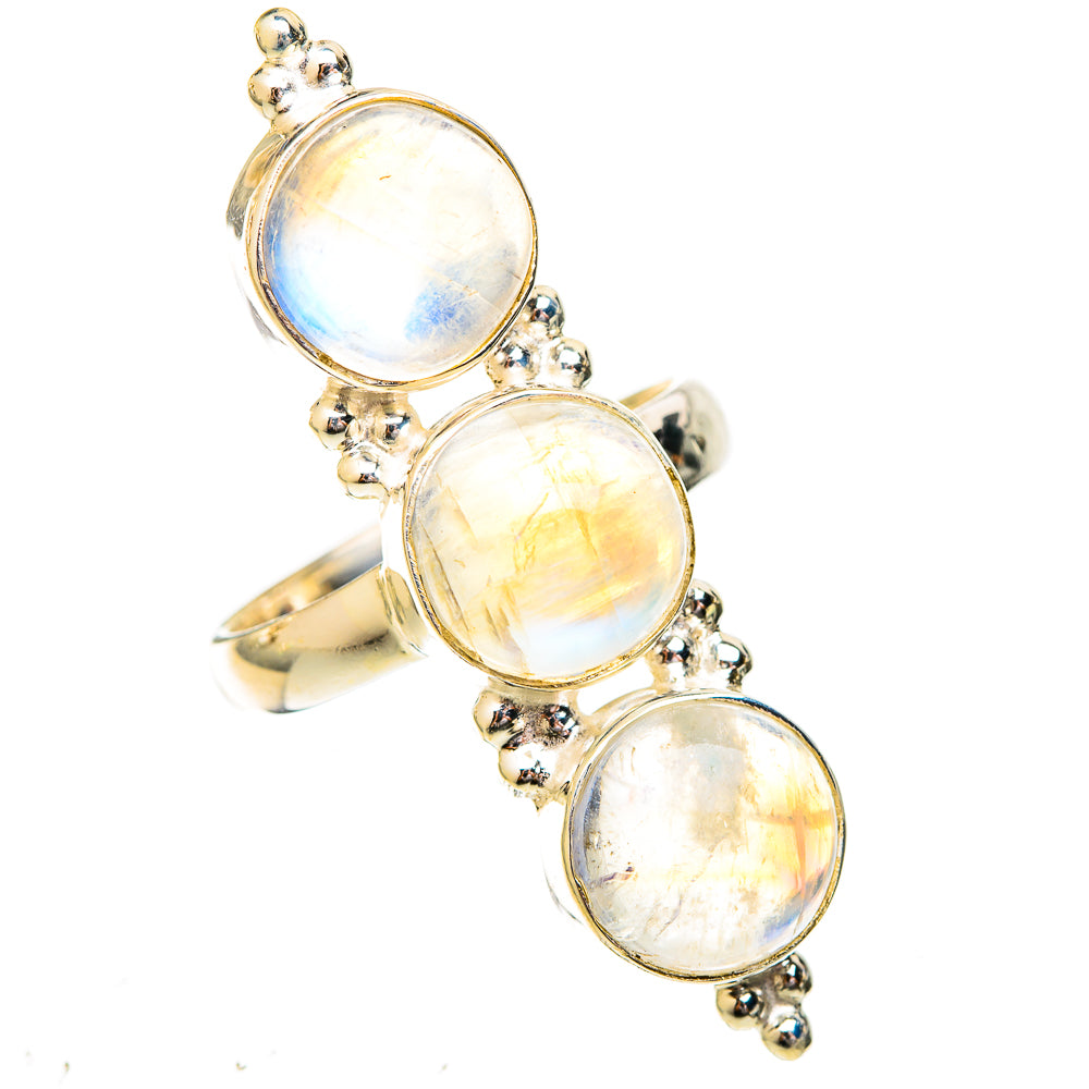Rainbow Moonstone Rings handcrafted by Ana Silver Co - RING122931 - Photo 2