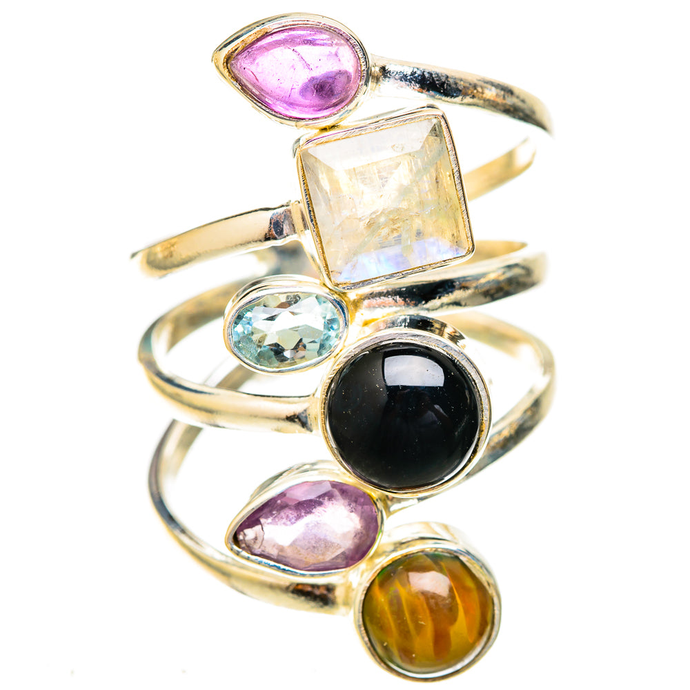 Rainbow Moonstone Rings handcrafted by Ana Silver Co - RING122935 - Photo 2