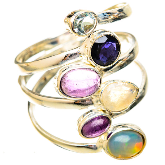 Rainbow Moonstone Rings handcrafted by Ana Silver Co - RING122936 - Photo 2