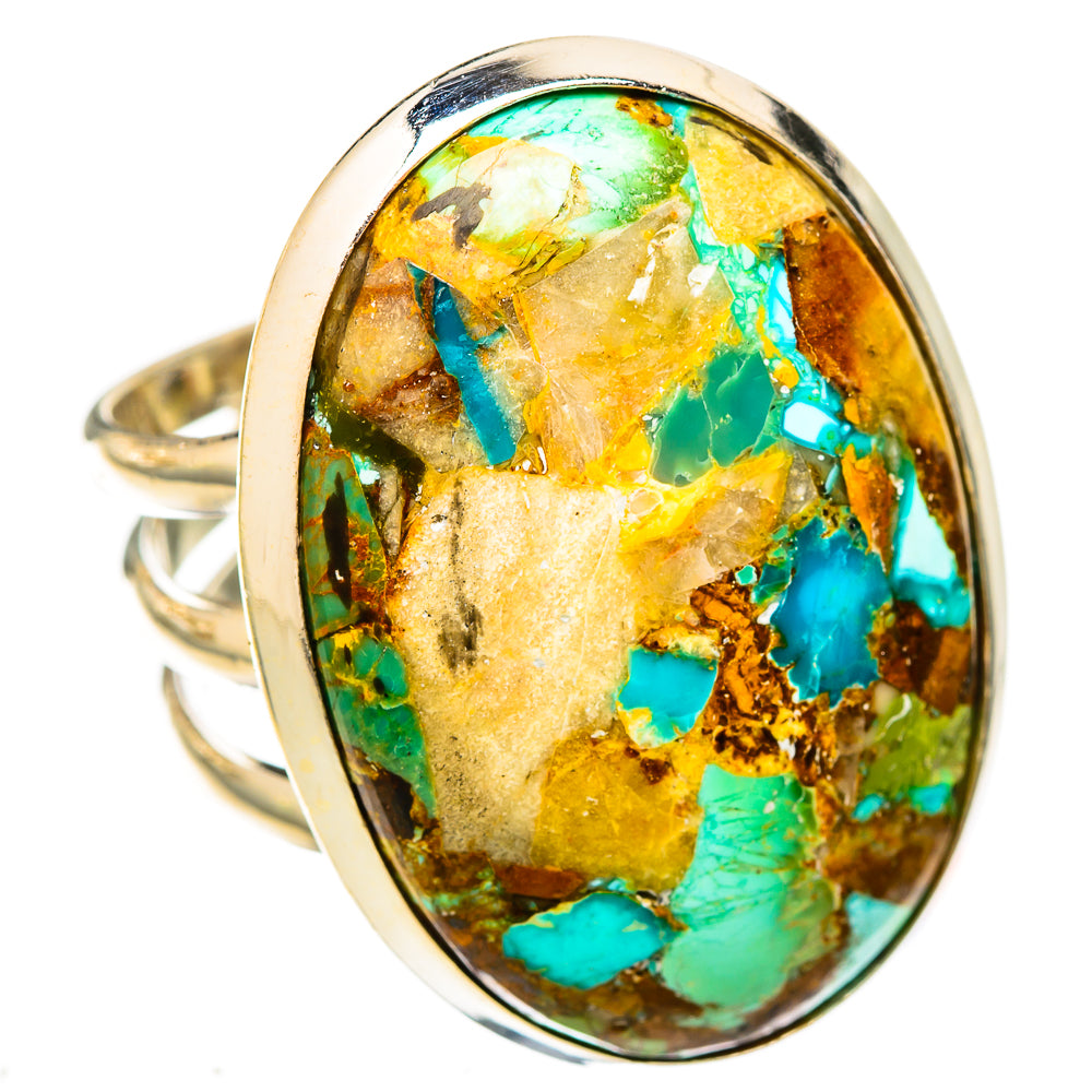 Blue Copper Composite Turquoise Rings handcrafted by Ana Silver Co - RING122941 - Photo 2