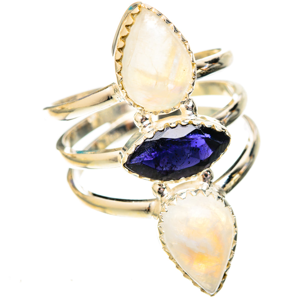 Rainbow Moonstone Rings handcrafted by Ana Silver Co - RING122944 - Photo 2