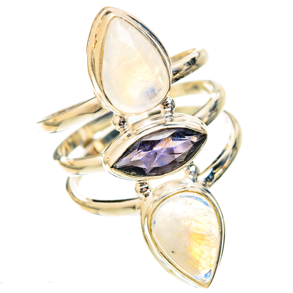 Rainbow Moonstone Rings handcrafted by Ana Silver Co - RING122946 - Photo 2