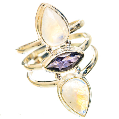 Rainbow Moonstone Rings handcrafted by Ana Silver Co - RING122946 - Photo 2