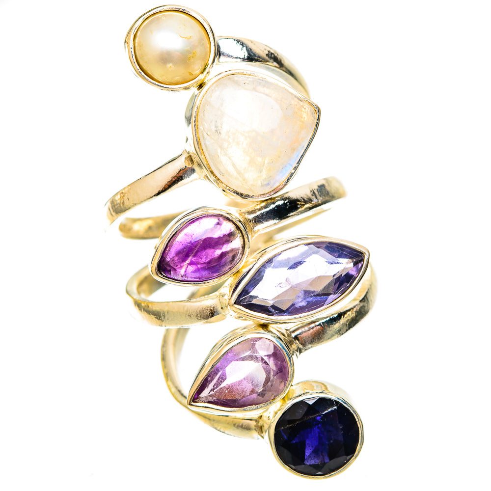 Rainbow Moonstone Rings handcrafted by Ana Silver Co - RING122947 - Photo 2