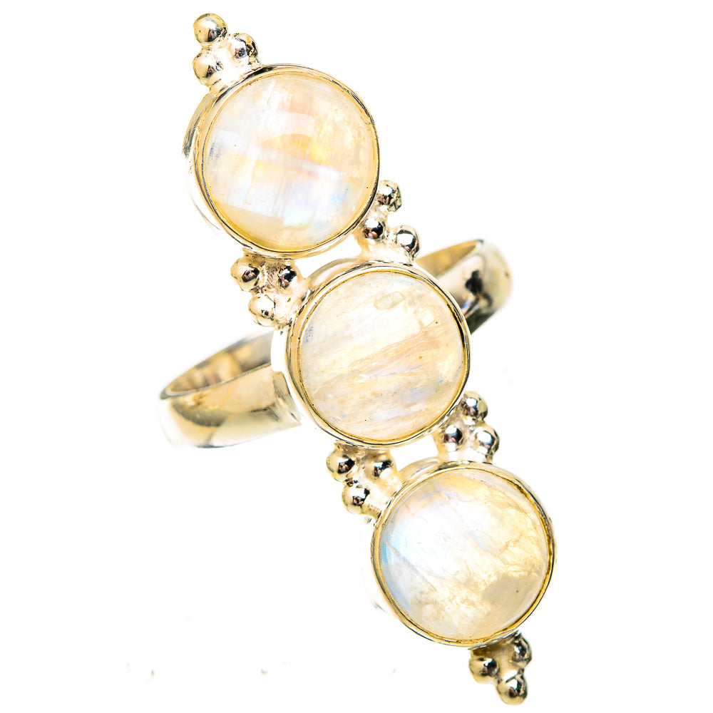 Rainbow Moonstone Rings handcrafted by Ana Silver Co - RING122948 - Photo 2