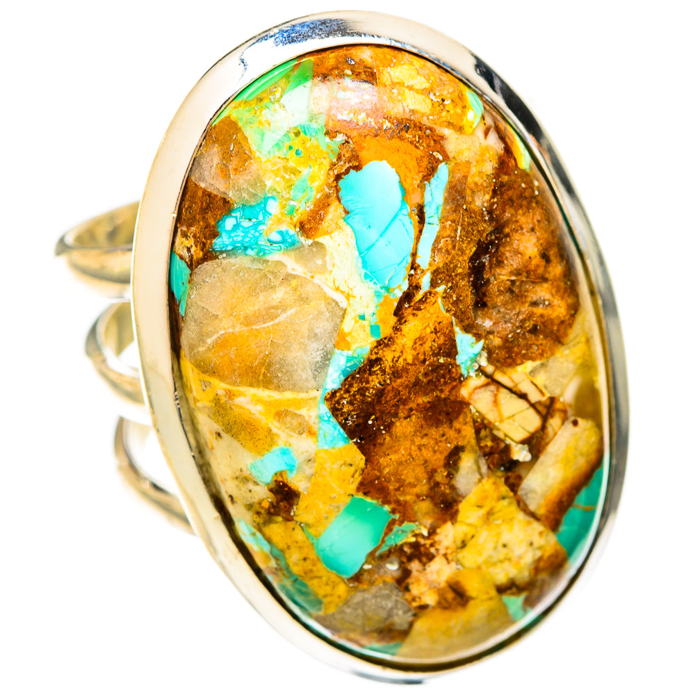 Blue Copper Composite Turquoise Rings handcrafted by Ana Silver Co - RING122950 - Photo 2