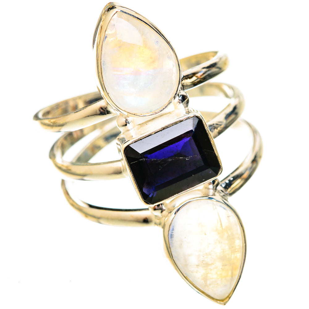 Rainbow Moonstone Rings handcrafted by Ana Silver Co - RING122957 - Photo 2