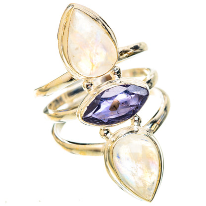 Rainbow Moonstone Rings handcrafted by Ana Silver Co - RING122958 - Photo 2