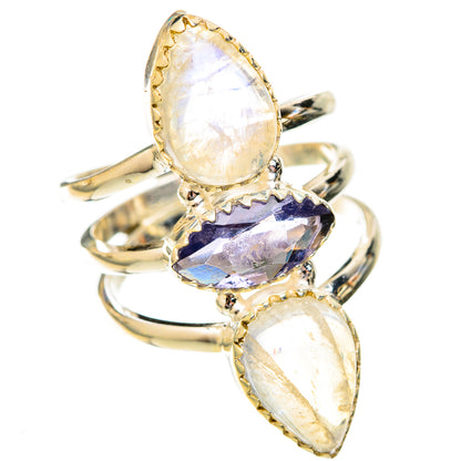 Rainbow Moonstone Rings handcrafted by Ana Silver Co - RING122960 - Photo 2
