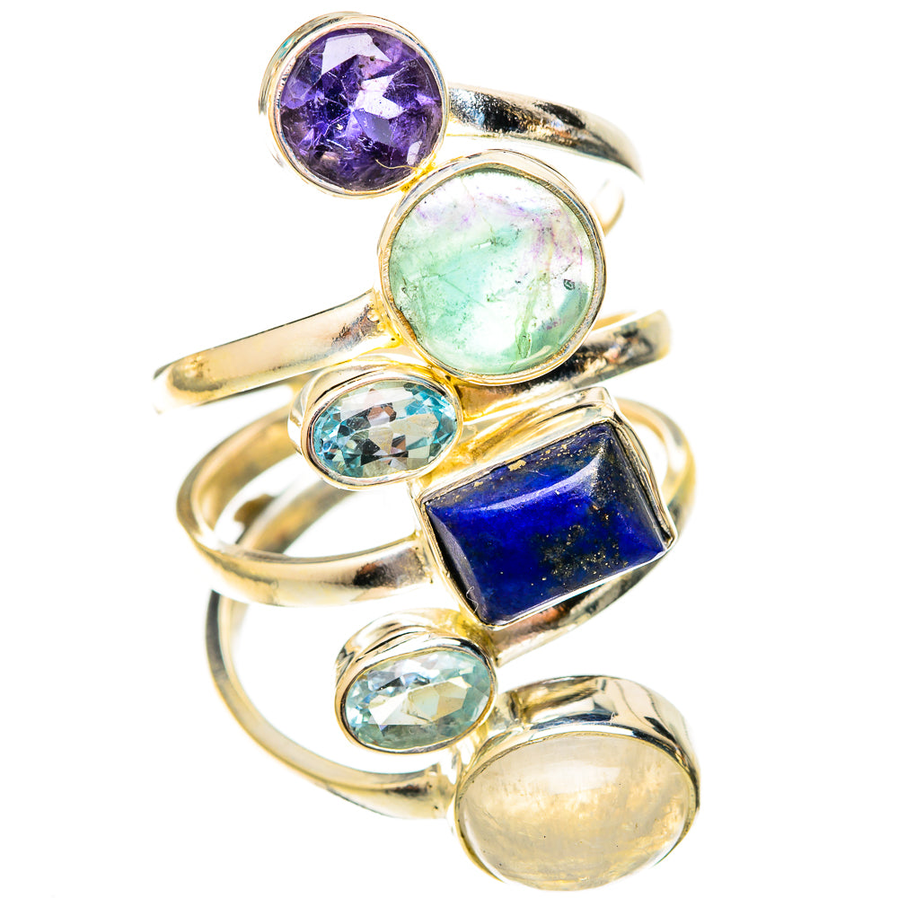 Rainbow Moonstone Rings handcrafted by Ana Silver Co - RING122963 - Photo 2