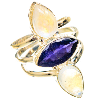 Rainbow Moonstone Rings handcrafted by Ana Silver Co - RING122968 - Photo 2