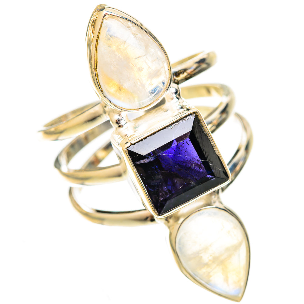 Rainbow Moonstone Rings handcrafted by Ana Silver Co - RING122969 - Photo 2