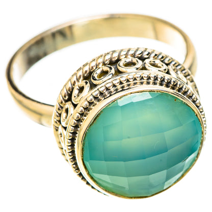 Aqua Chalcedony Rings handcrafted by Ana Silver Co - RING123019 - Photo 2