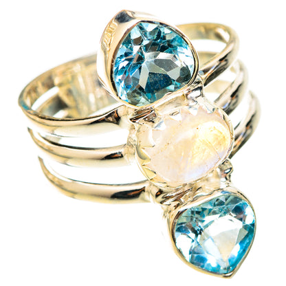 Rainbow Moonstone Rings handcrafted by Ana Silver Co - RING123059 - Photo 2