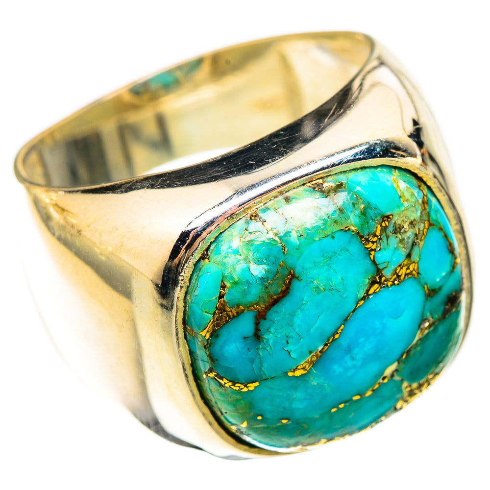 Blue Copper Composite Turquoise Rings handcrafted by Ana Silver Co - RING123093 - Photo 2