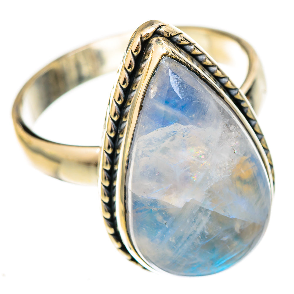 Rainbow Moonstone Rings handcrafted by Ana Silver Co - RING123095 - Photo 2